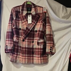 Plaid Double-Breasted Women's Jacket